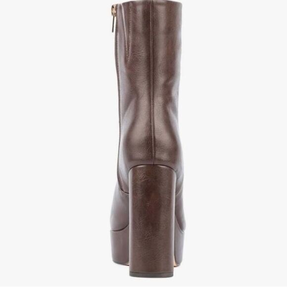 New York & Company Raylan Platform Ankle Boots Chocolate Size 8.5 - Picture 2 of 8
